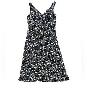 Vintage Y2K Express black floral slip dress